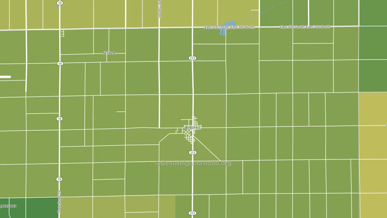 Windfall, IN block-group voter-turnout map