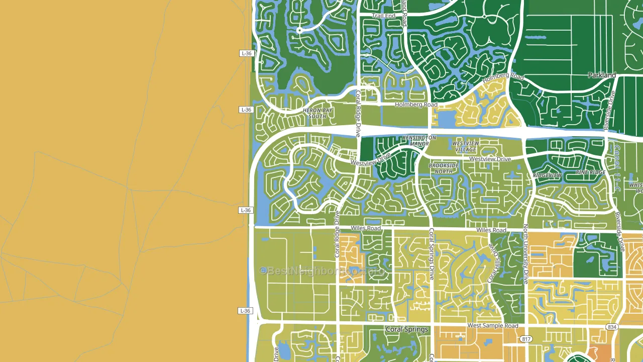 Windham, Coral Springs, FL block-group voter-turnout map