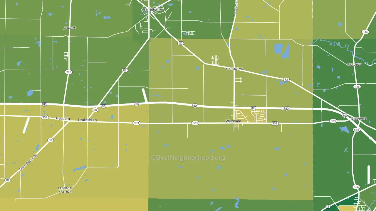 Windham, OH block-group voter-turnout map