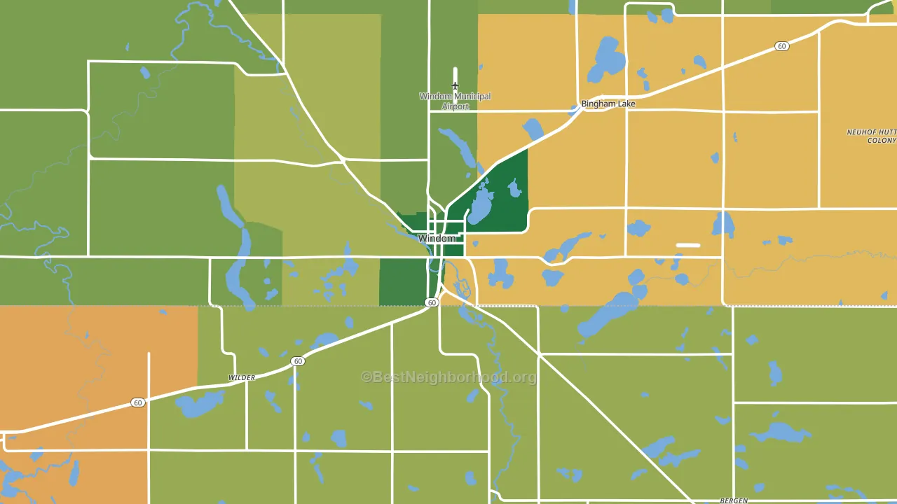 Windom, MN block-group voter-turnout map