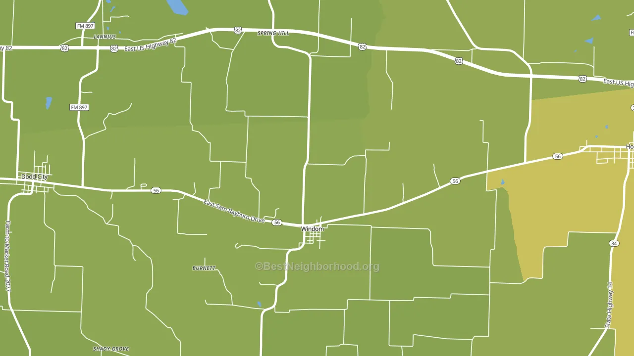 Windom, TX block-group voter-turnout map