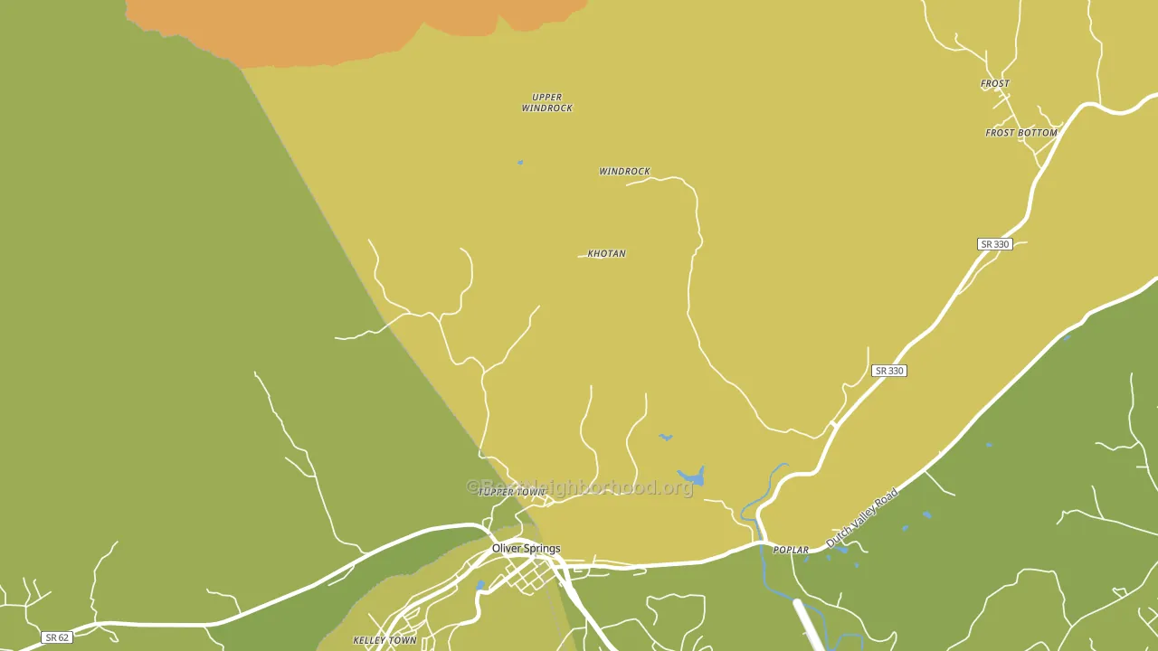 Windrock, TN block-group voter-turnout map