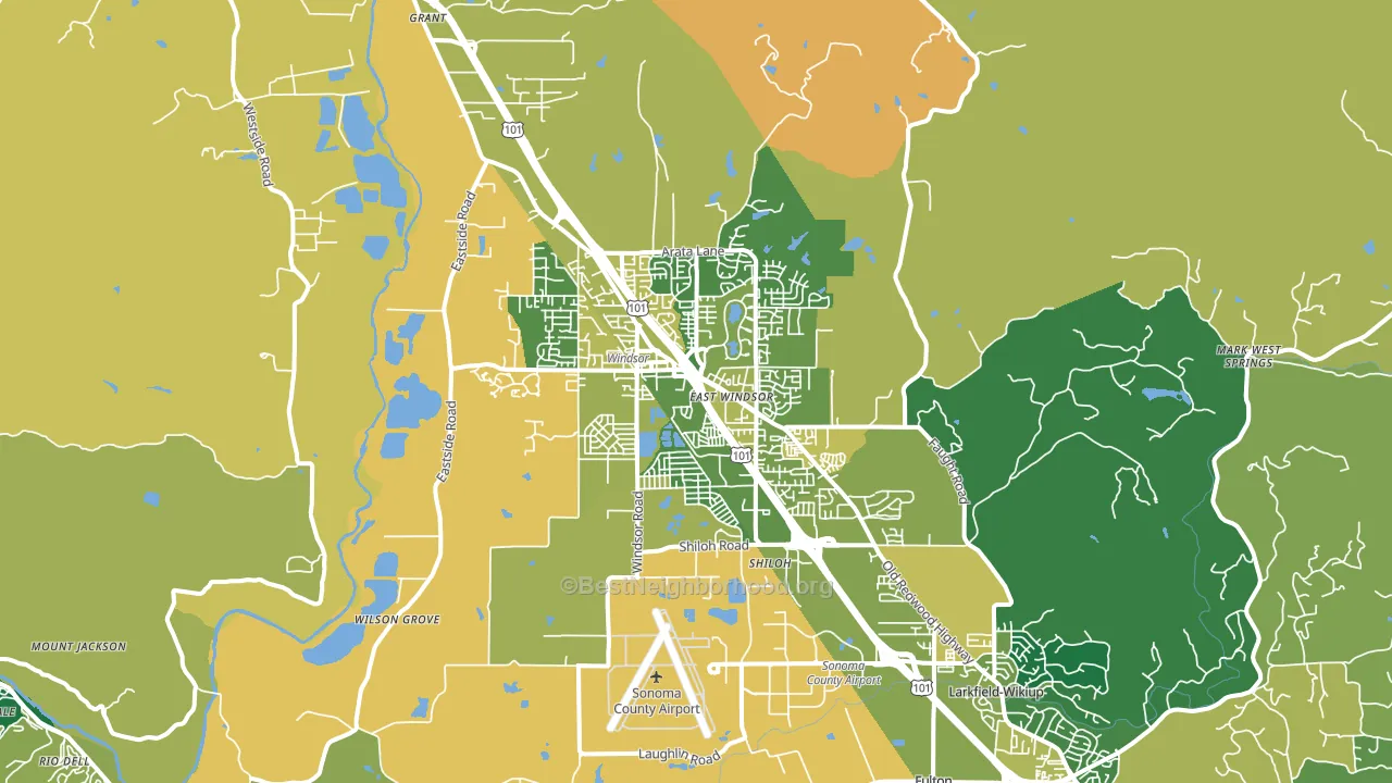 Windsor, CA block-group voter-turnout map