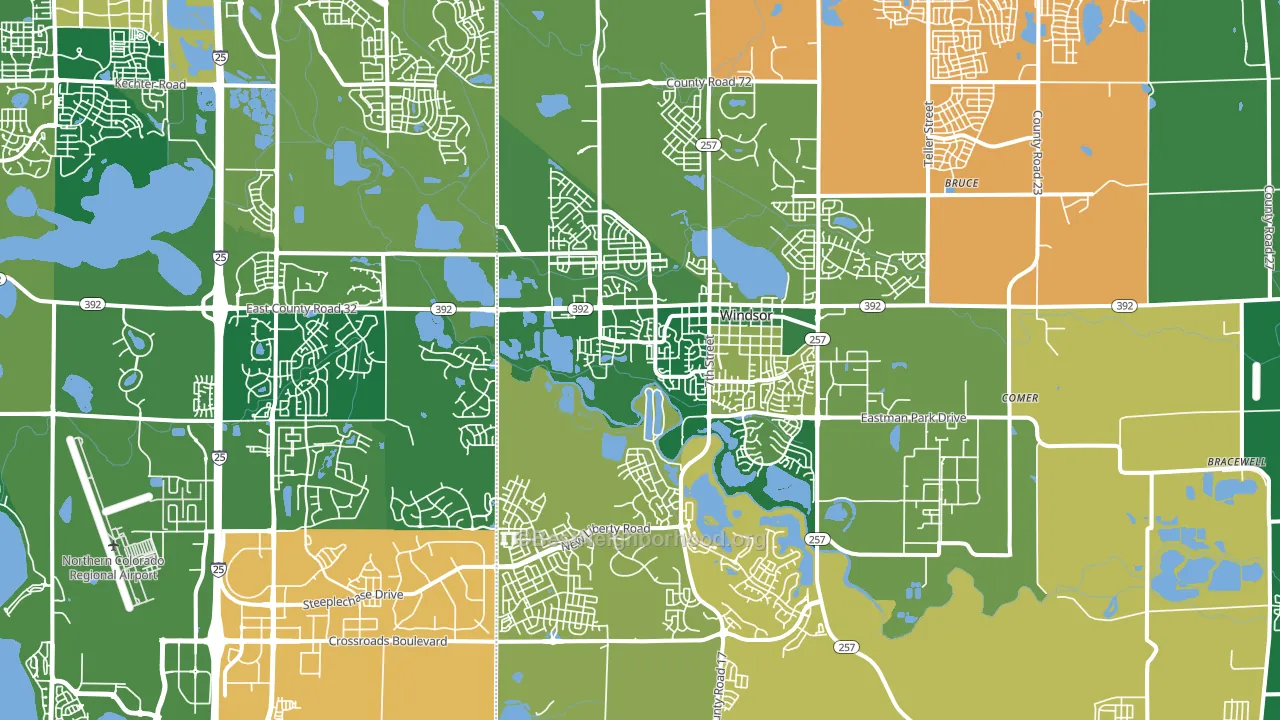 Windsor, CO block-group voter-turnout map