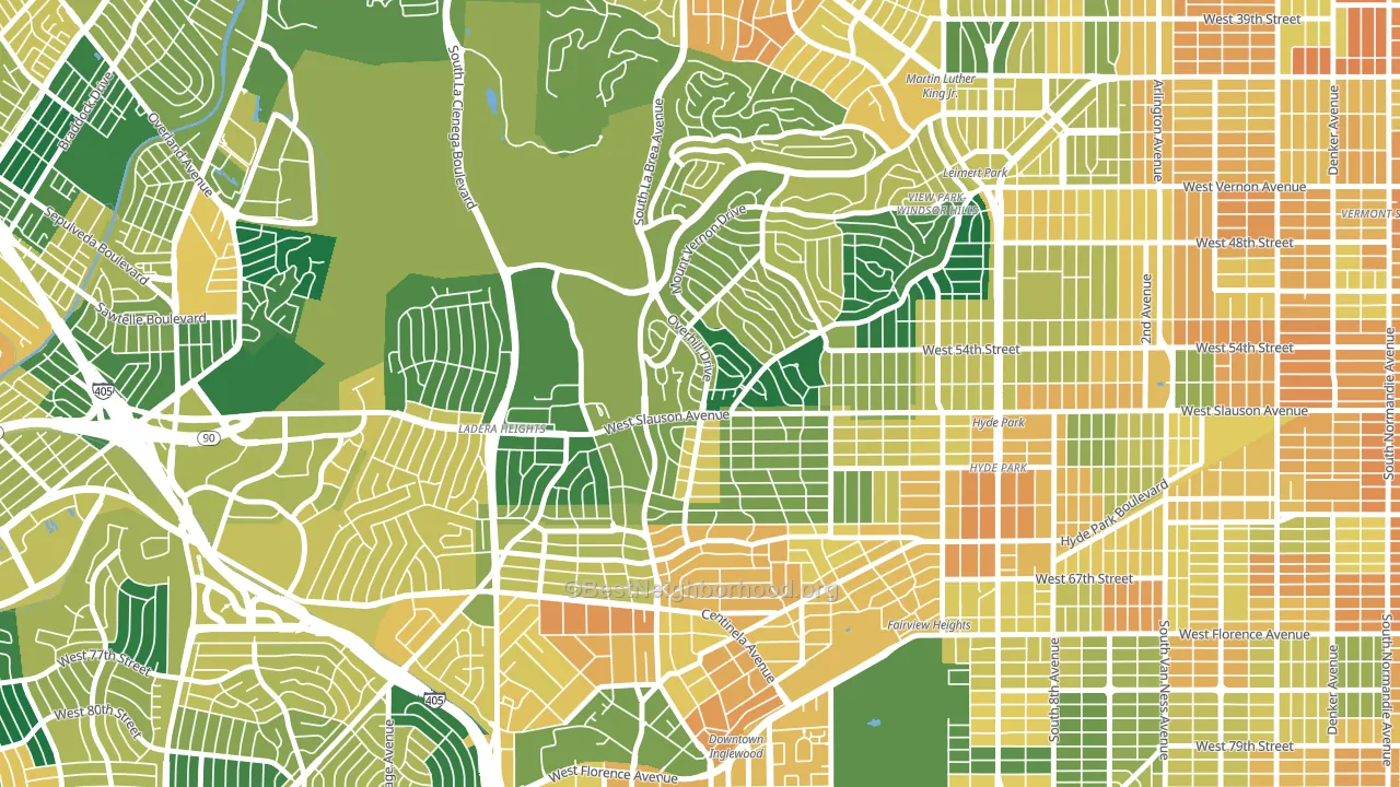 Windsor Hills, View Park-Windsor Hills, CA block-group voter-turnout map