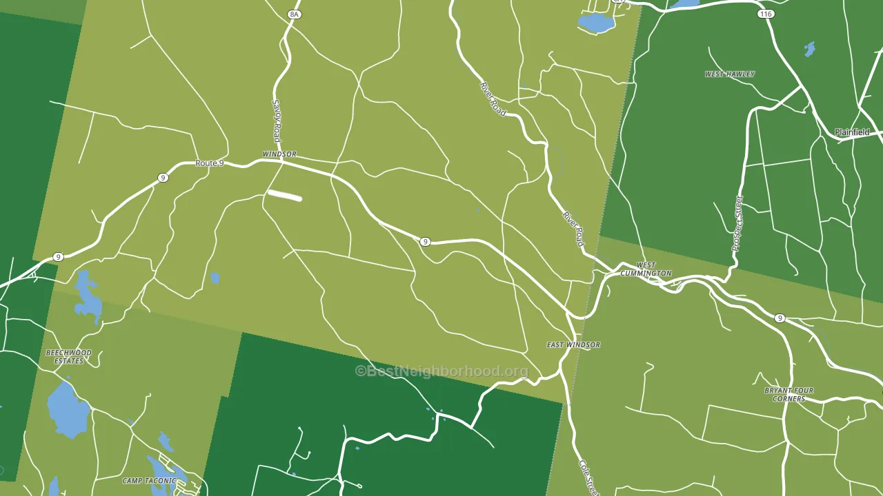 Windsor, MA block-group voter-turnout map