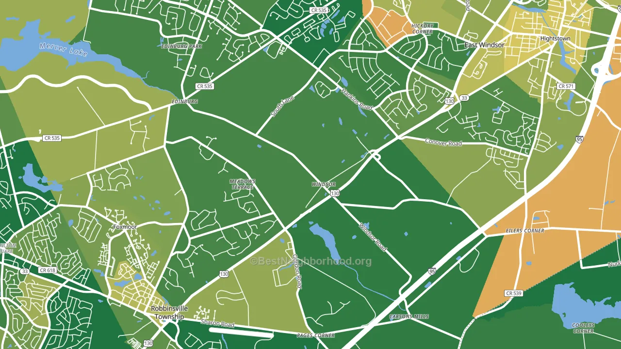 Windsor, NJ block-group voter-turnout map
