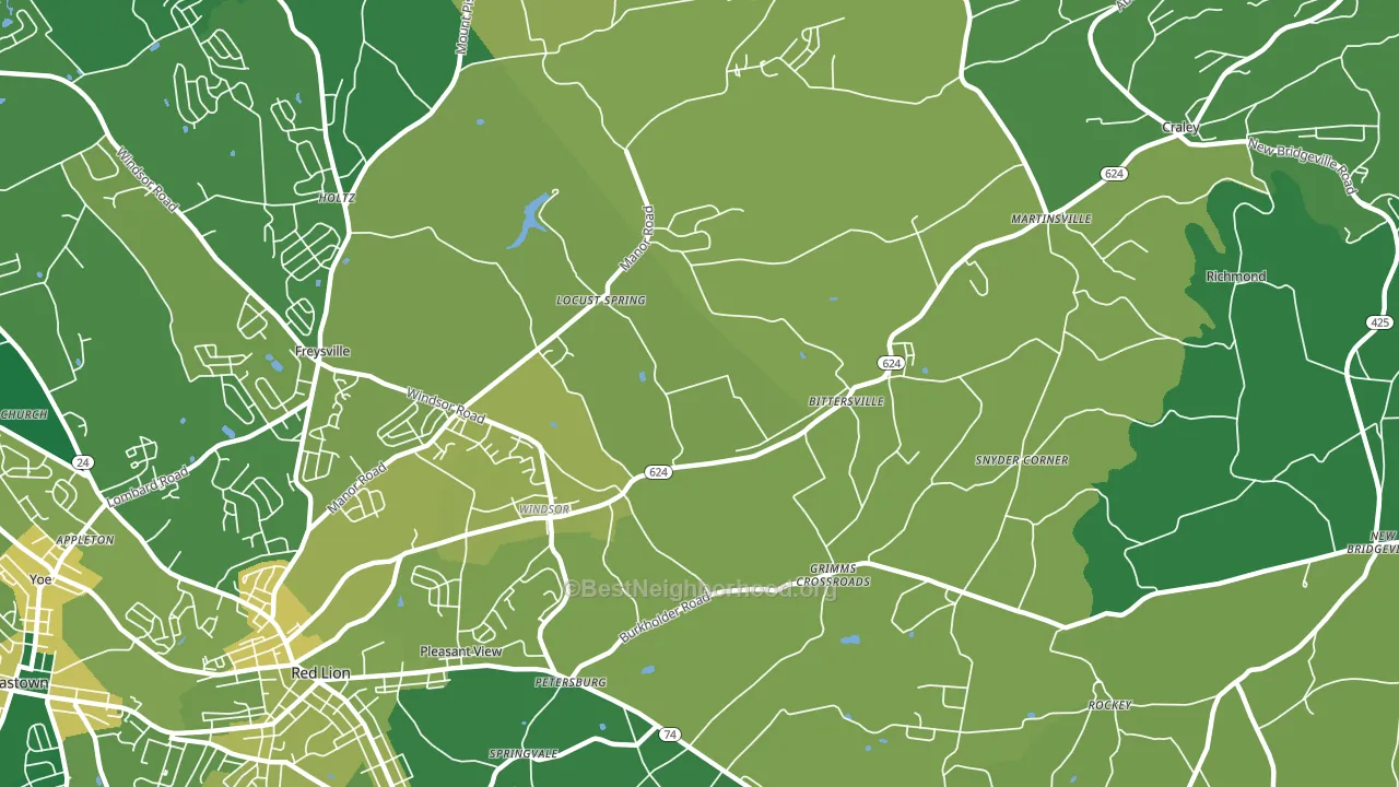 Windsor, PA block-group voter-turnout map