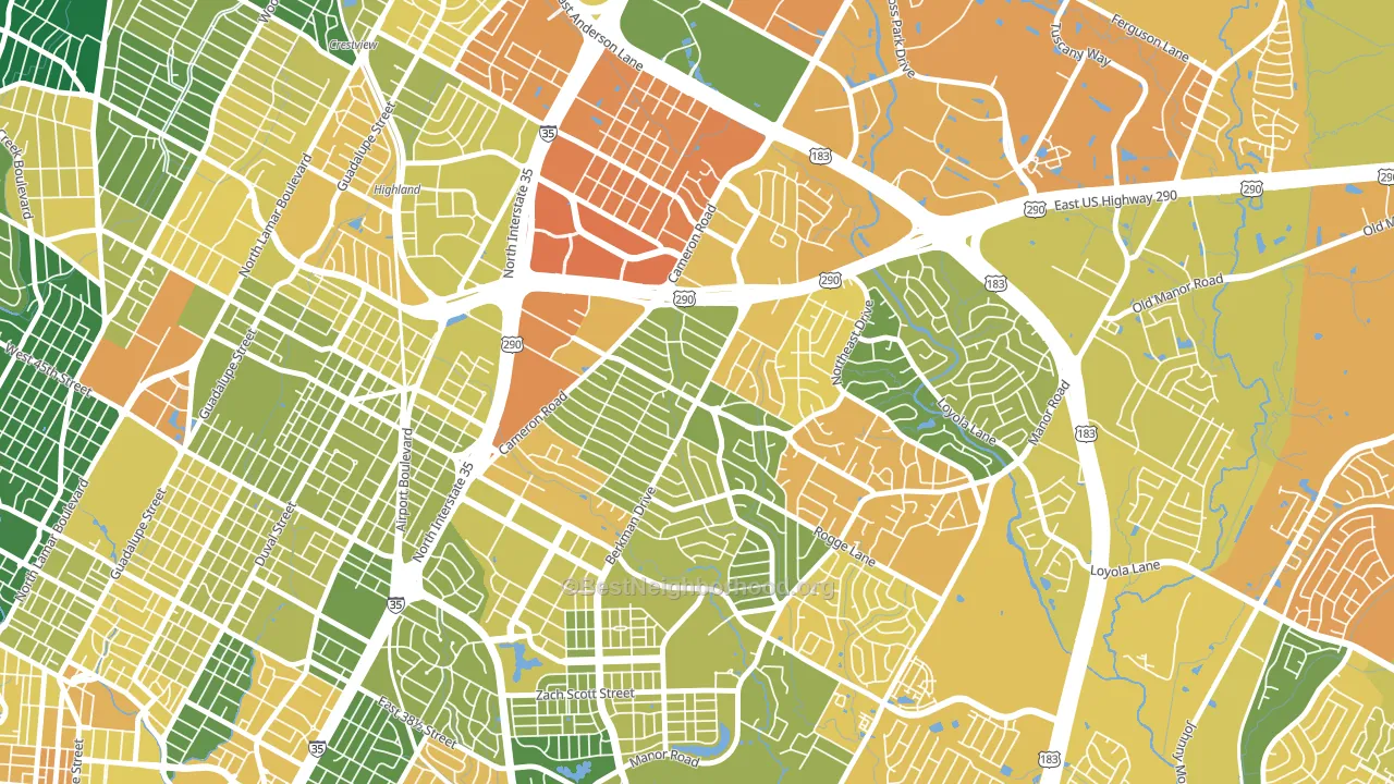 Windsor Park, Austin, TX block-group voter-turnout map