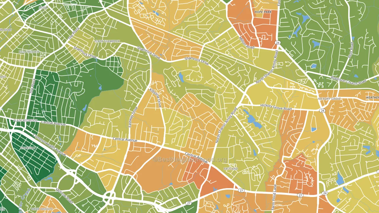 Windsor Park, Charlotte, NC block-group voter-turnout map