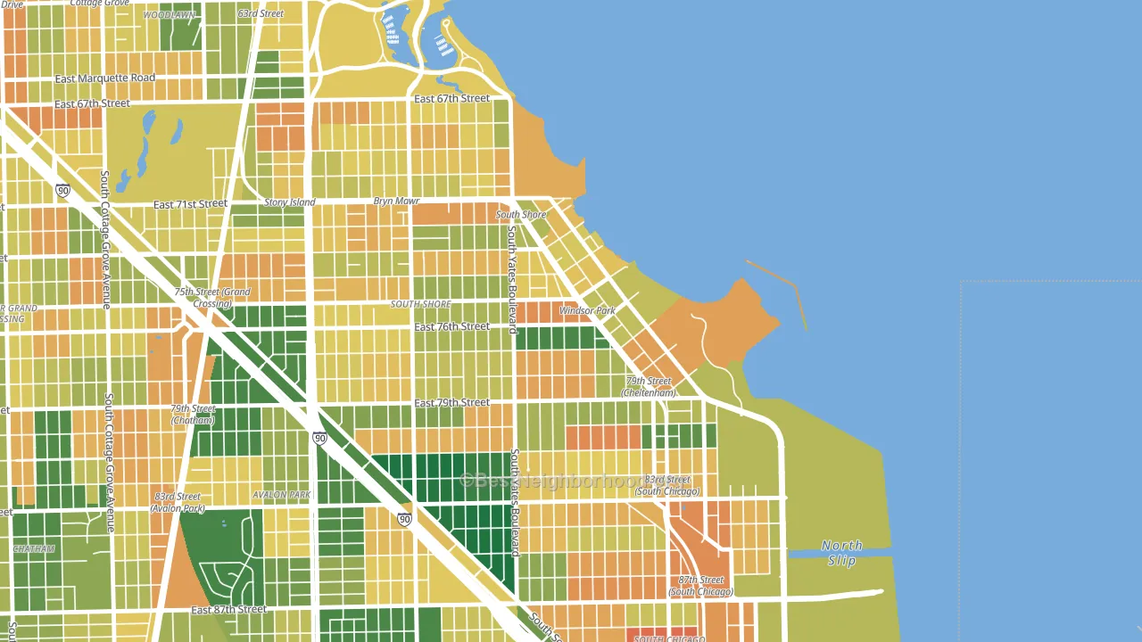 Windsor Park, Chicago, IL block-group voter-turnout map