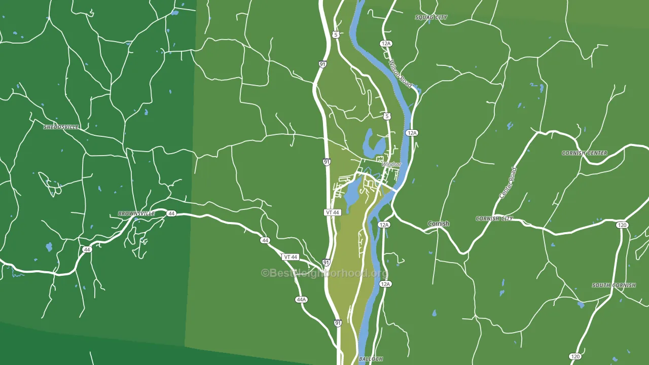 Windsor, VT block-group voter-turnout map