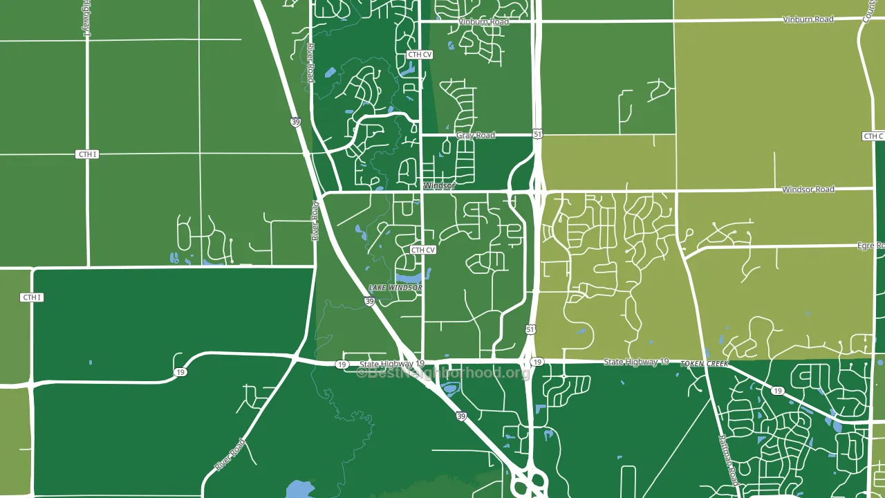 Windsor, WI block-group voter-turnout map