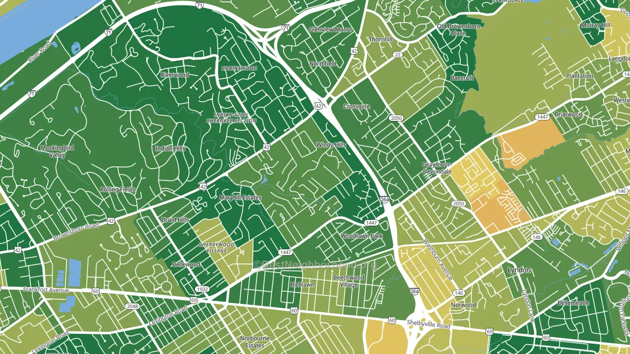 Windy Hills, KY block-group voter-turnout map