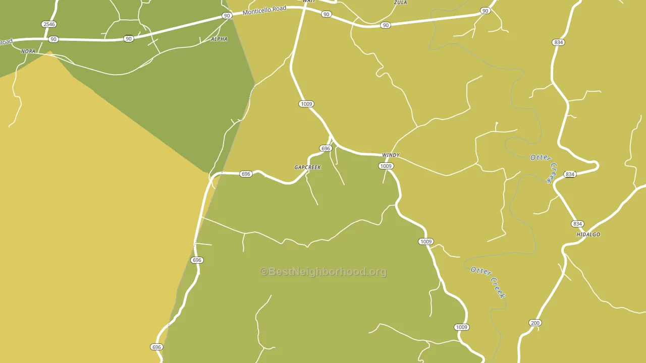 Windy, KY block-group voter-turnout map