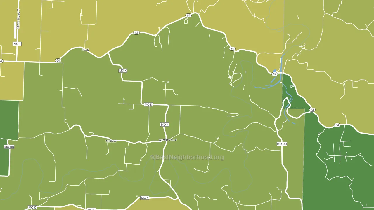 Windyville, MO block-group voter-turnout map