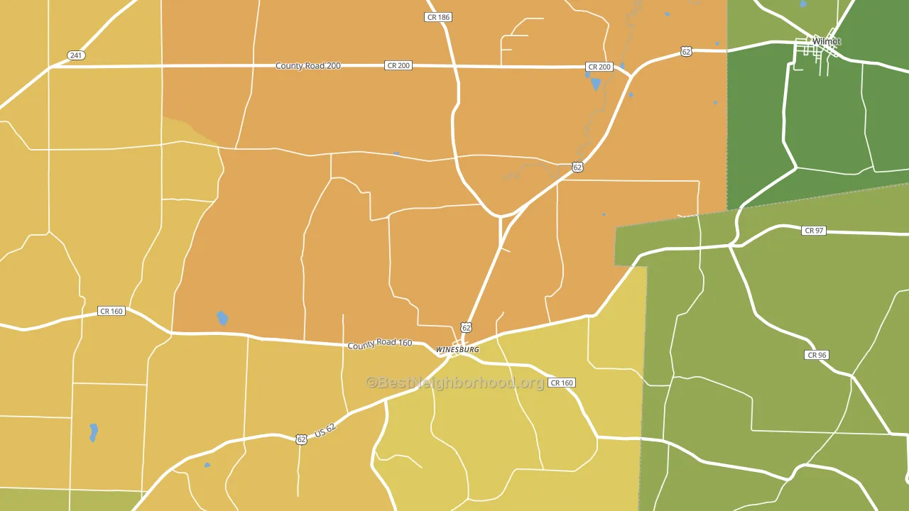 Winesburg, OH block-group voter-turnout map