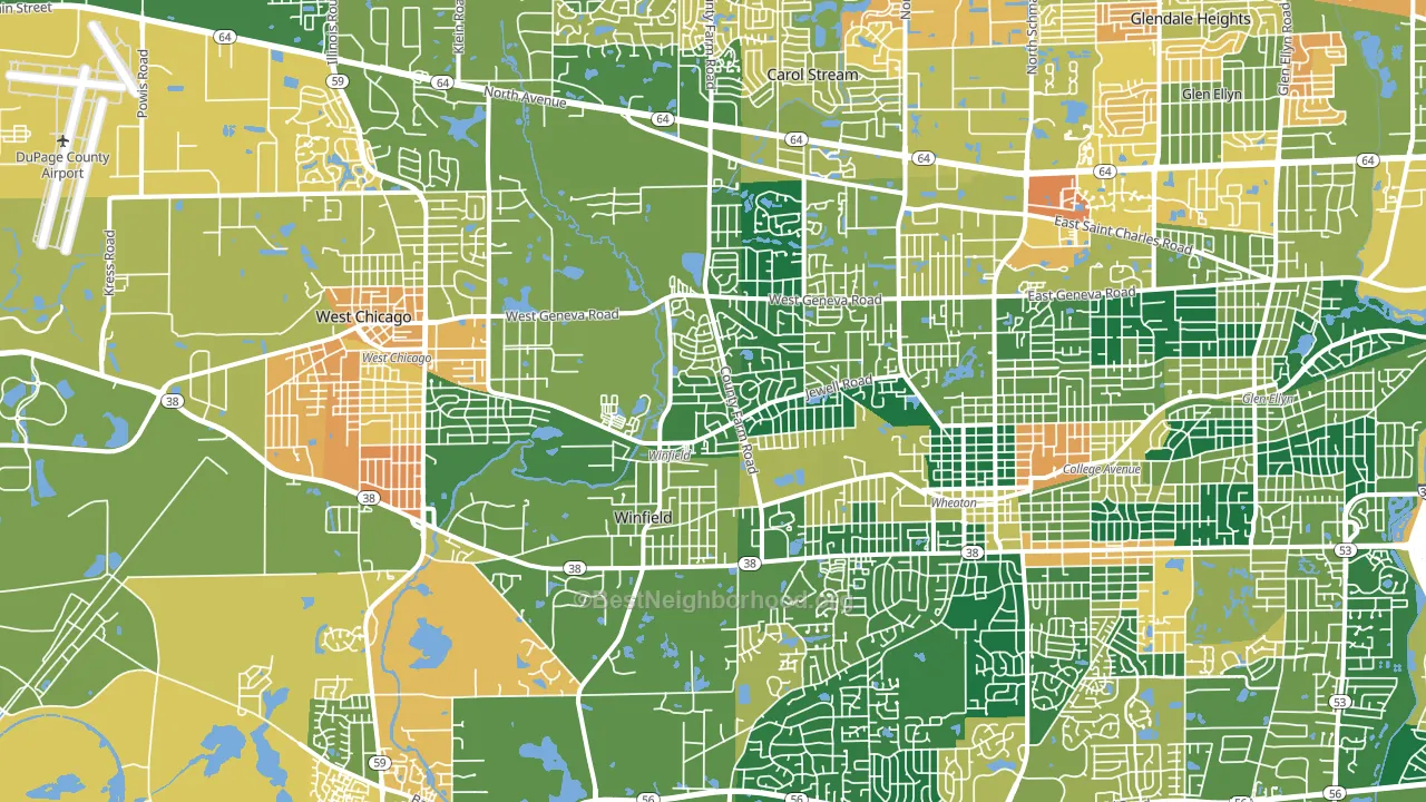 Winfield, IL block-group voter-turnout map