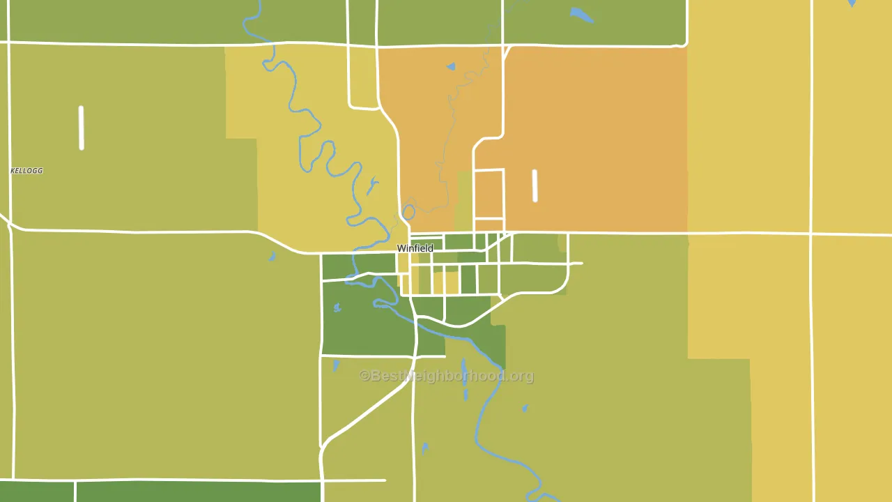 Winfield, KS block-group voter-turnout map