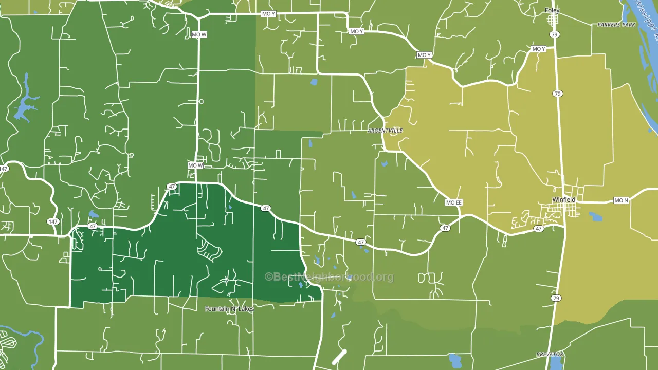 Winfield, MO block-group voter-turnout map