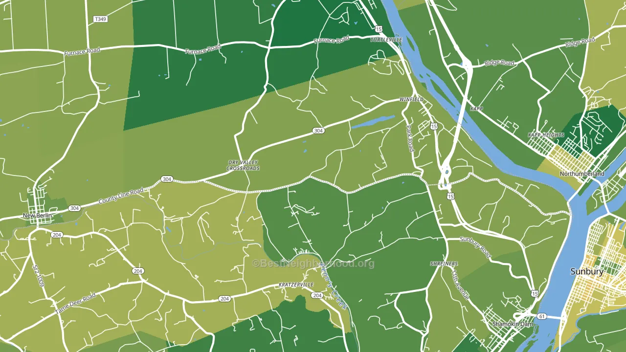 Winfield, PA block-group voter-turnout map