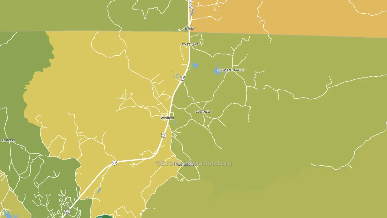 Winfield, TN block-group voter-turnout map