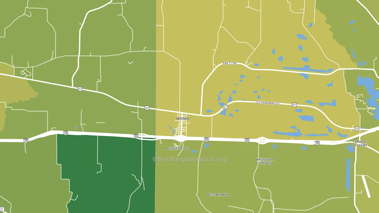 Winfield, TX block-group voter-turnout map