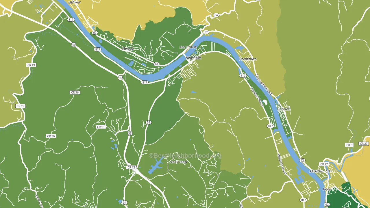 Winfield, WV block-group voter-turnout map