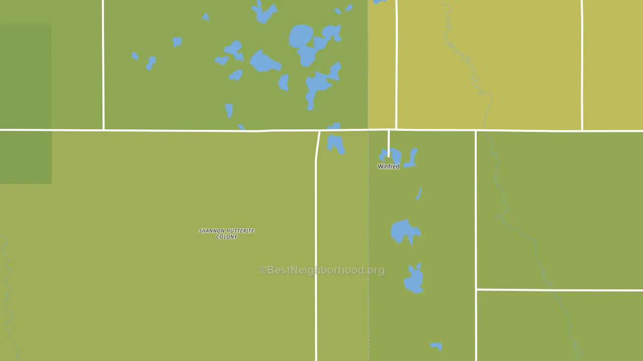 Winfred, SD block-group voter-turnout map