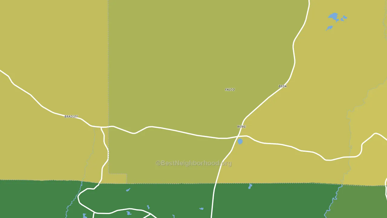 Wing, AL block-group voter-turnout map