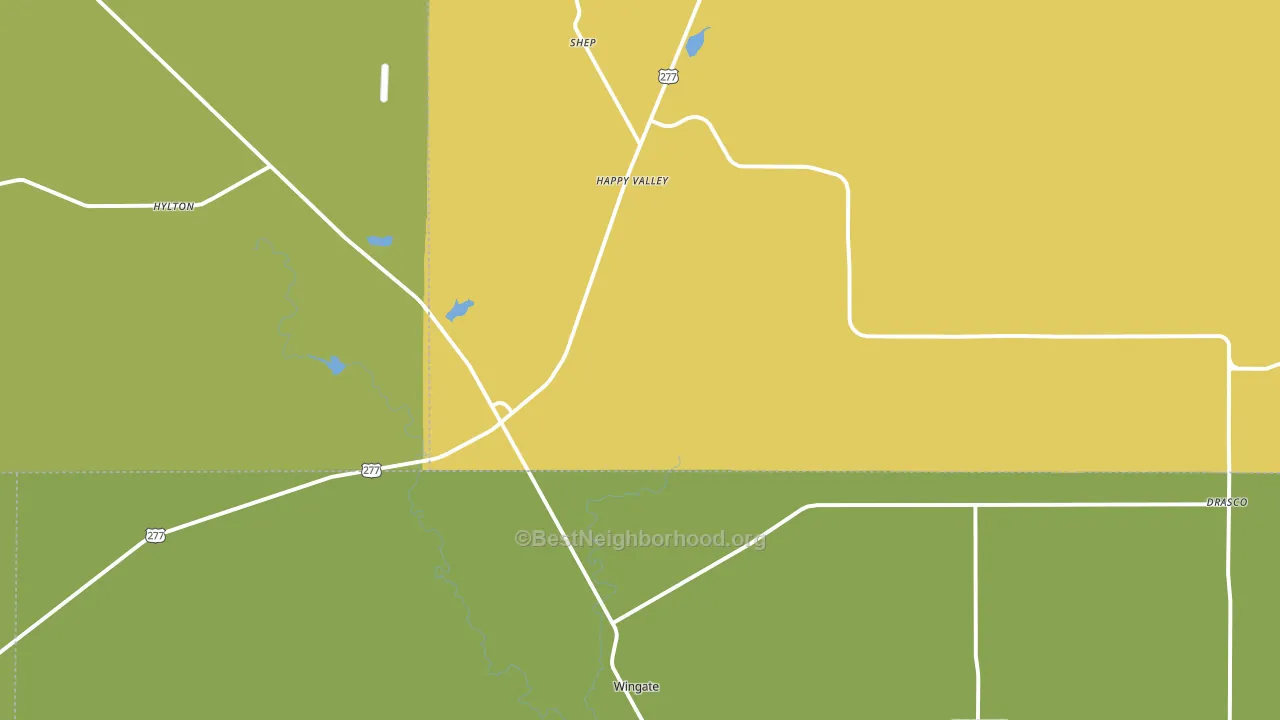 Wingate, TX block-group voter-turnout map