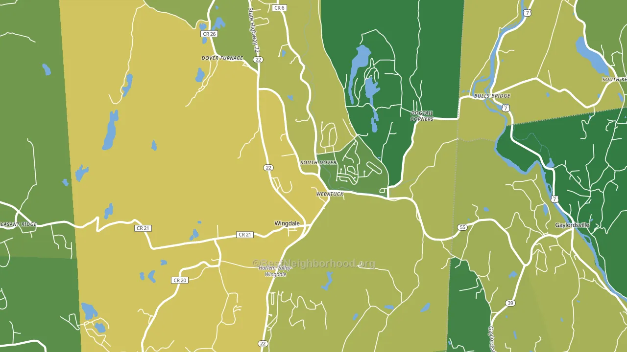 Wingdale, NY block-group voter-turnout map