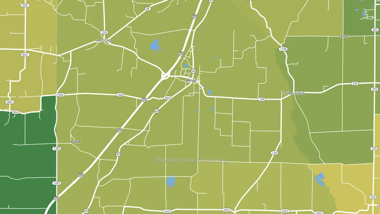 Wingo, KY block-group voter-turnout map