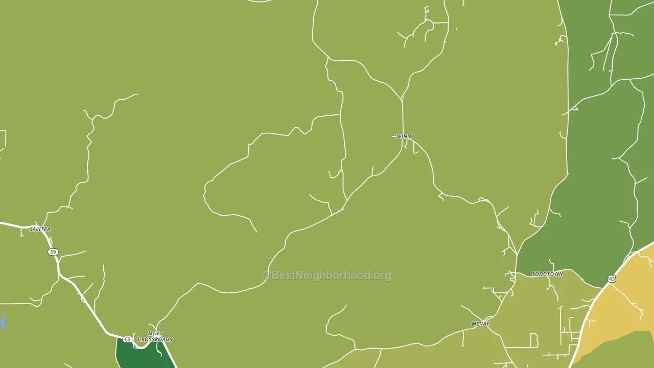 Winn, AL block-group voter-turnout map