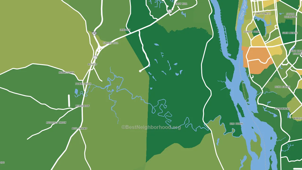 Winnabow, NC block-group voter-turnout map