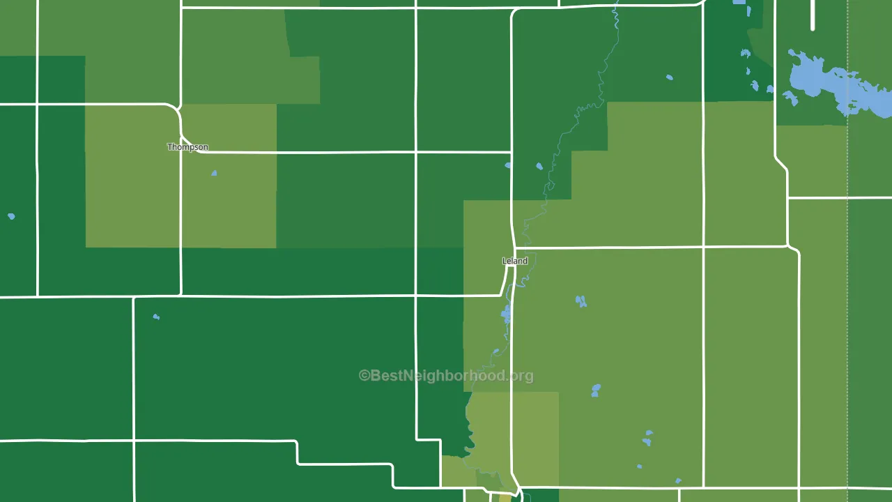 Winnebago County, IA block-group voter-turnout map