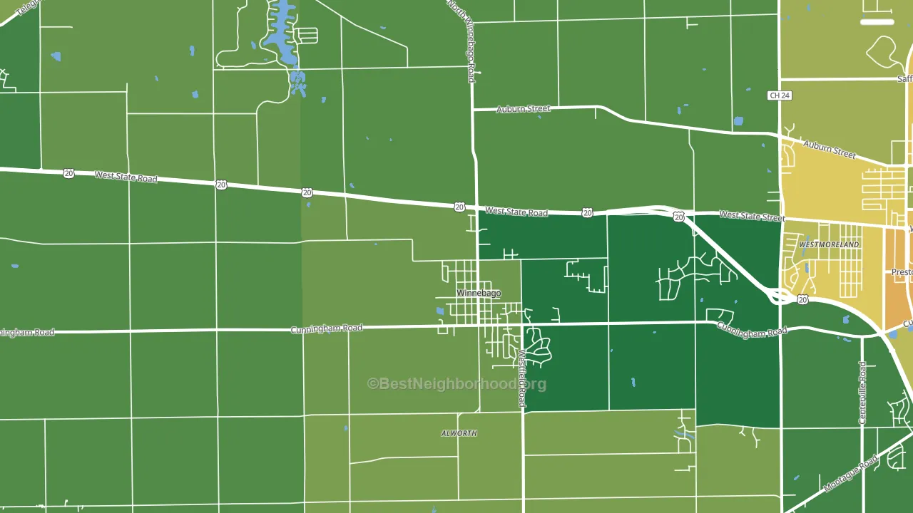 Winnebago, IL block-group voter-turnout map