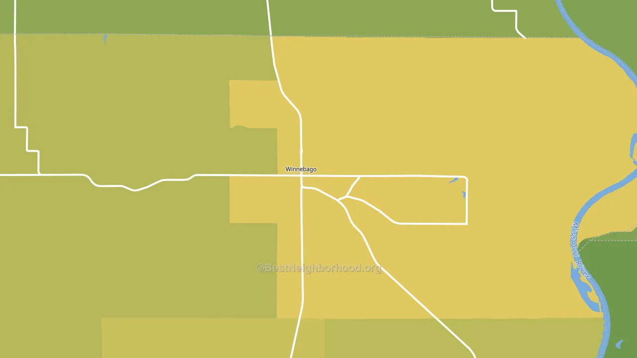 Winnebago, NE block-group voter-turnout map