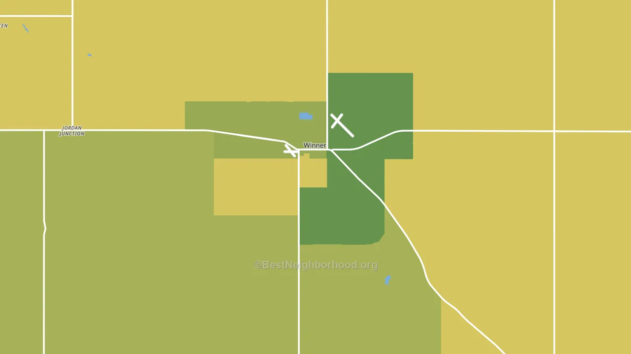 Winner, SD block-group voter-turnout map