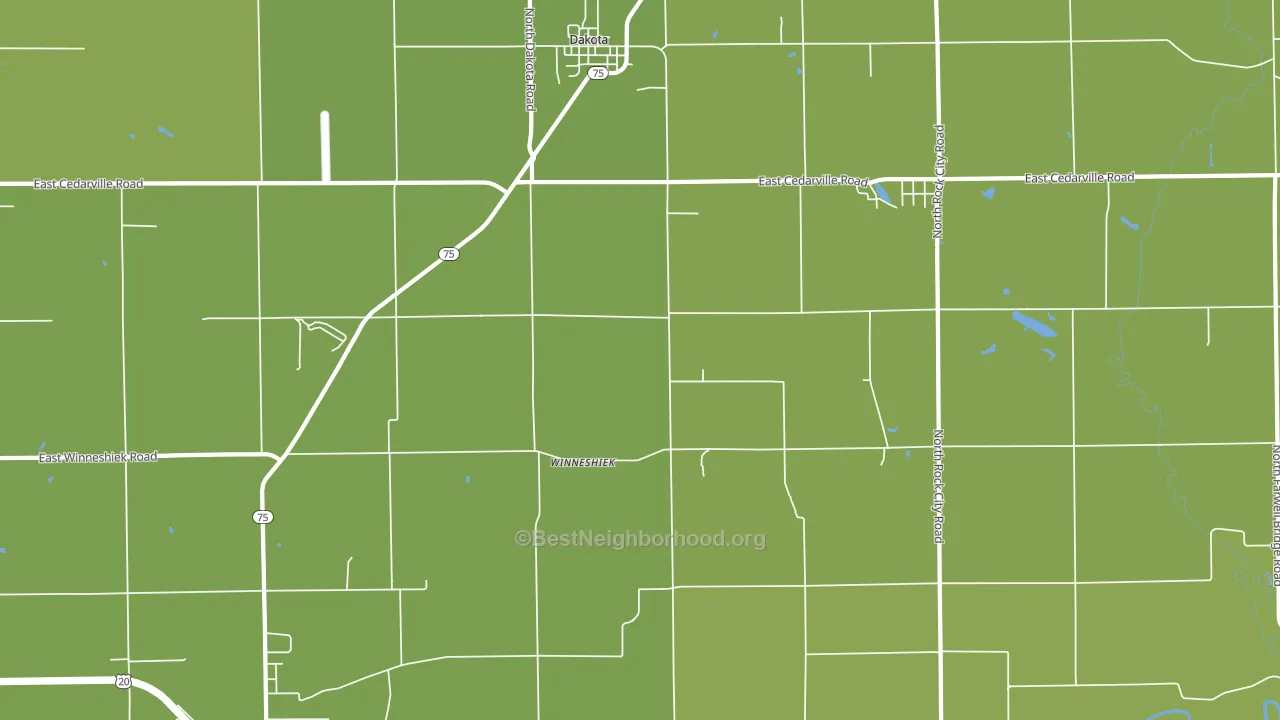 Winneshiek, IL block-group voter-turnout map