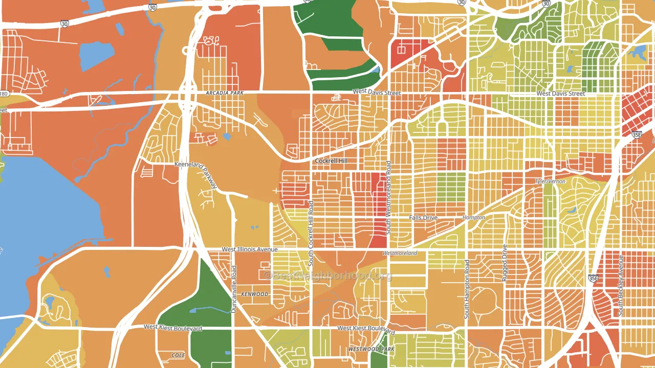 Winnetka Heights, Dallas, TX block-group voter-turnout map