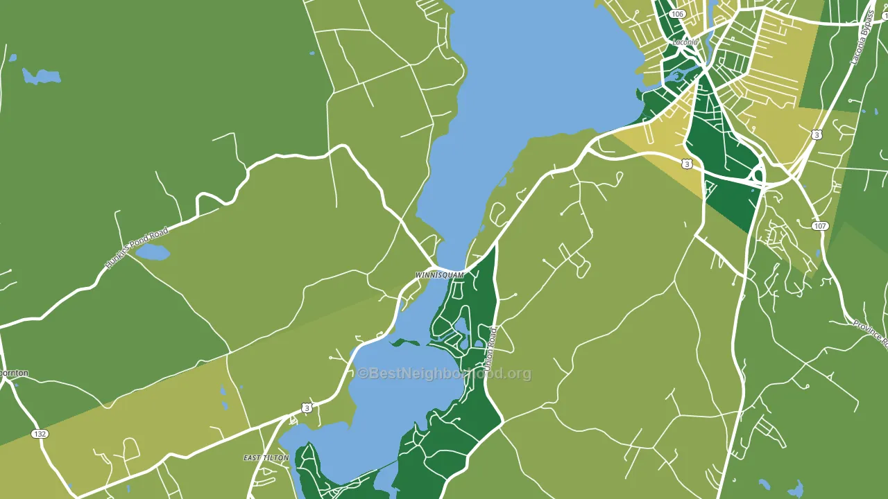 Winnisquam, NH block-group voter-turnout map