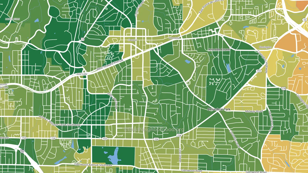 Winnona Park, Decatur, GA block-group voter-turnout map
