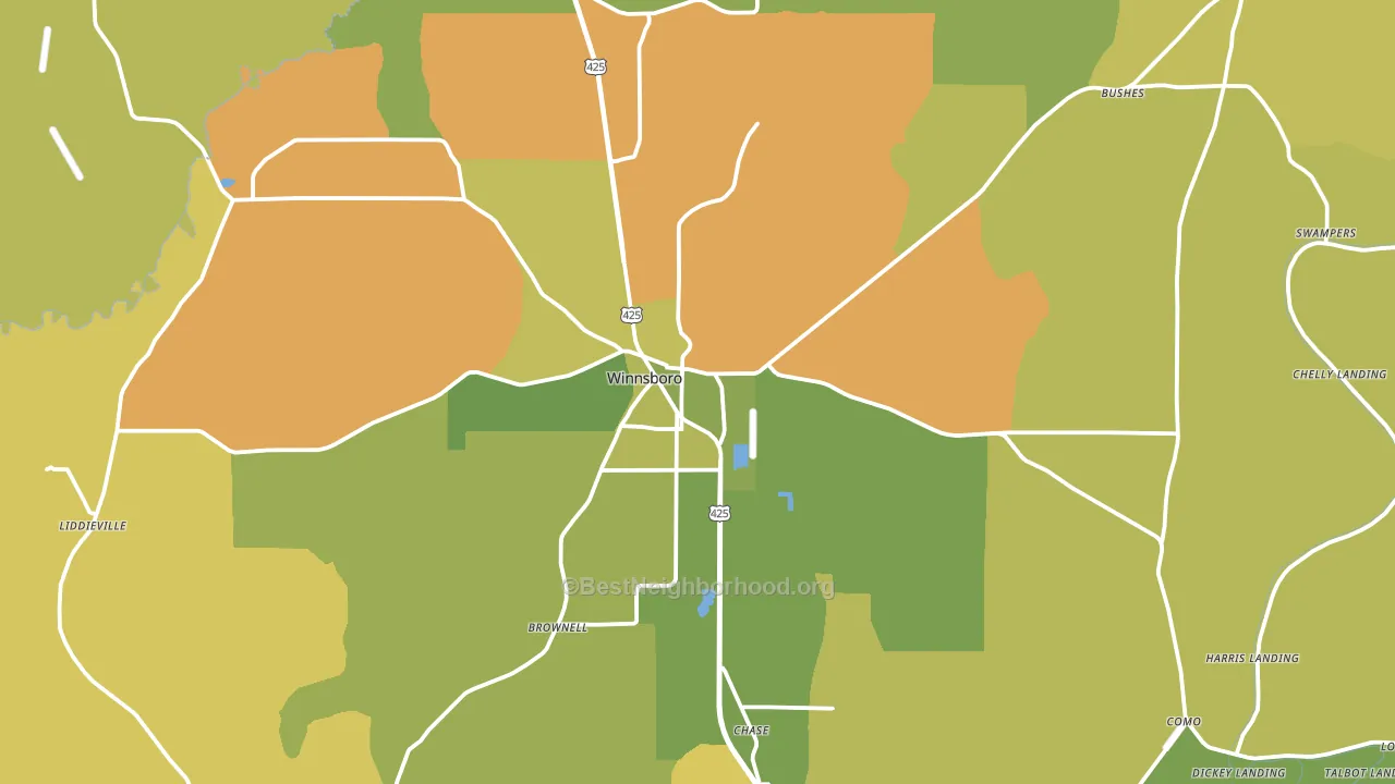Winnsboro, LA block-group voter-turnout map