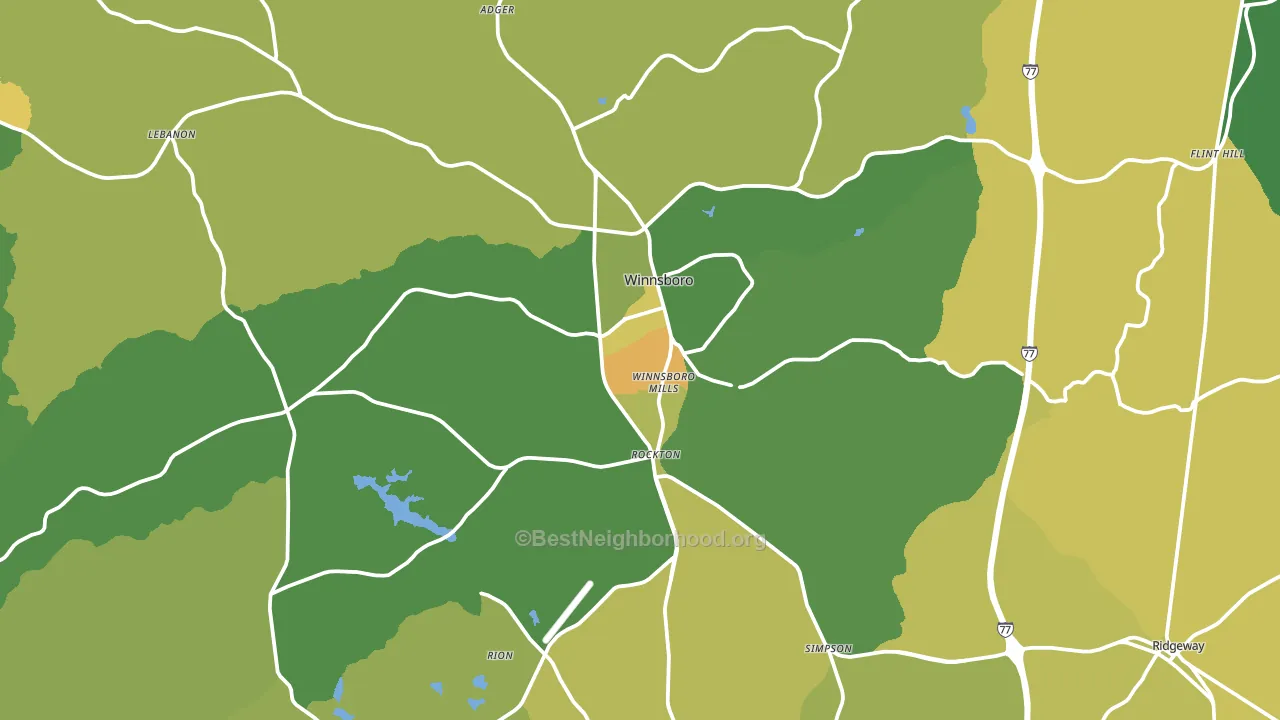 Winnsboro, SC block-group voter-turnout map