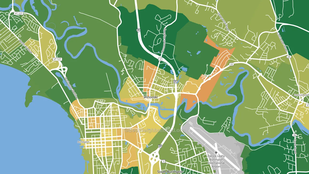Winooski, VT block-group voter-turnout map