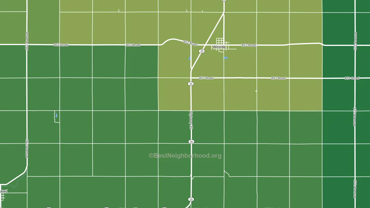 Winside, NE block-group voter-turnout map
