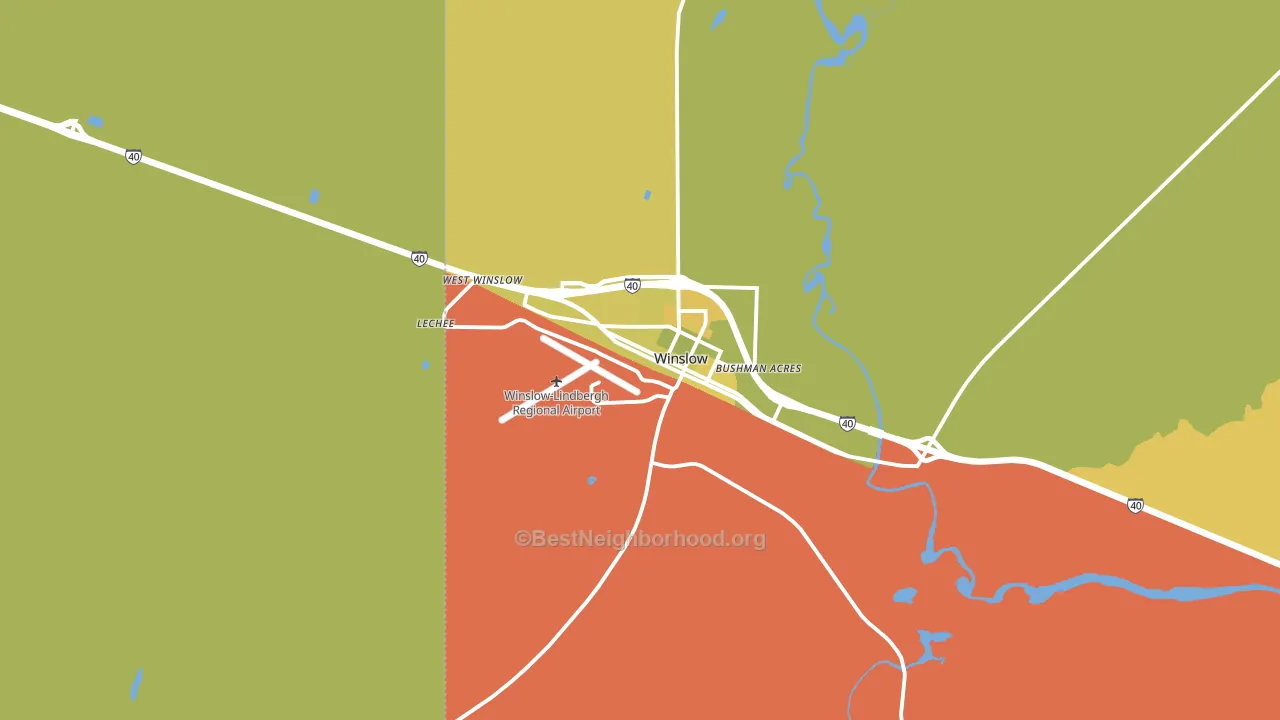 Winslow, AZ block-group voter-turnout map