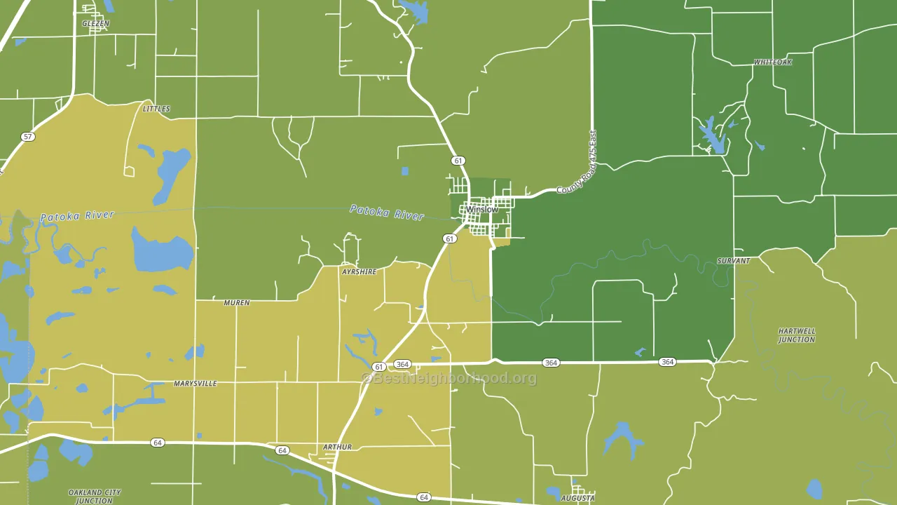 Winslow, IN block-group voter-turnout map
