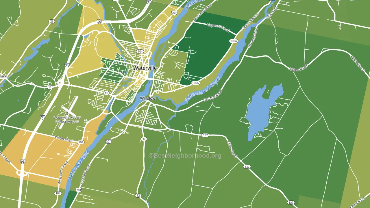 Winslow, ME block-group voter-turnout map